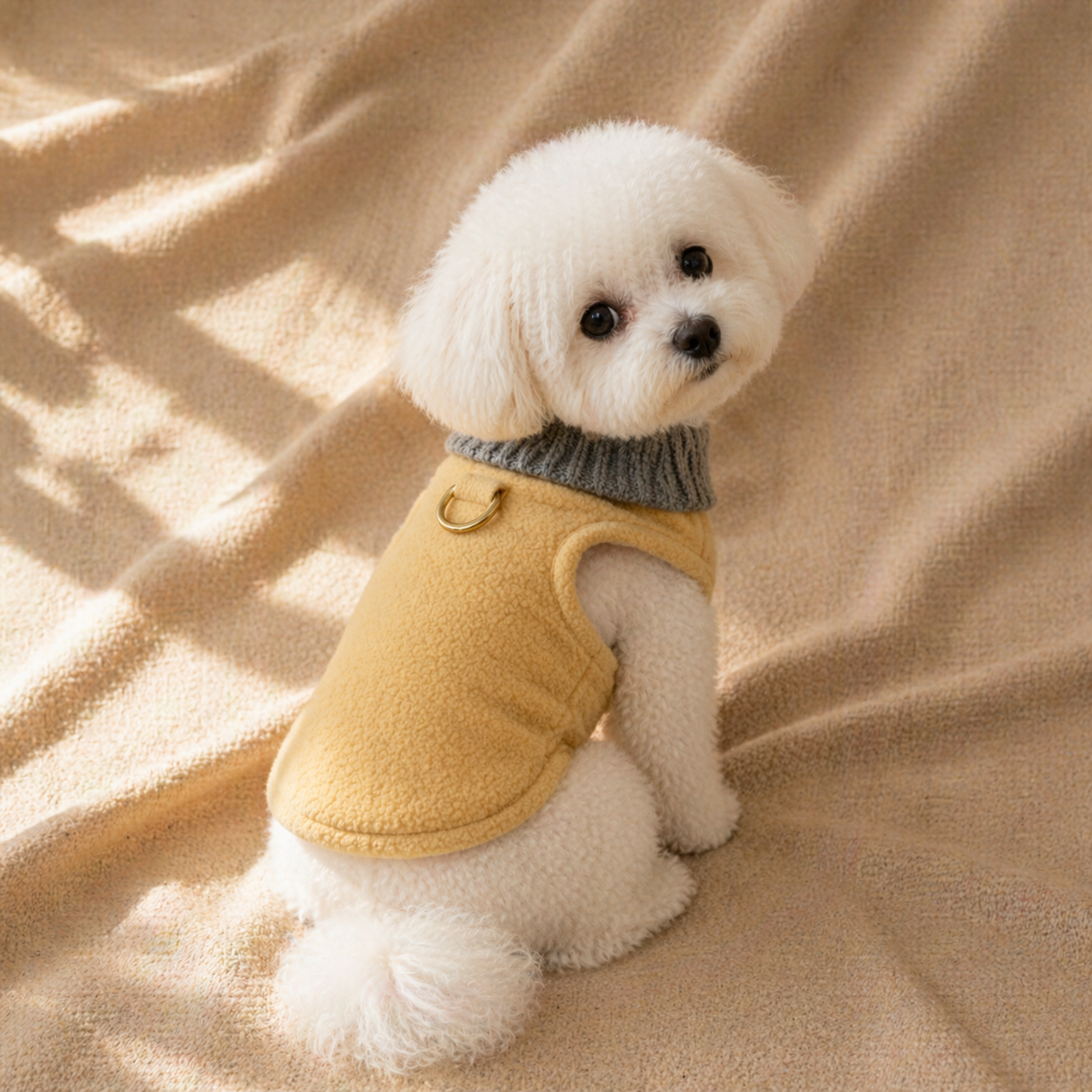 Yellow Fleece Harness Vest