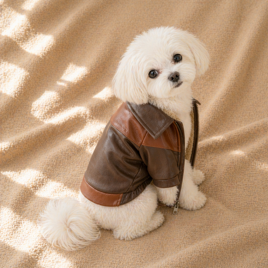 Brown Leather Aviator Jacket