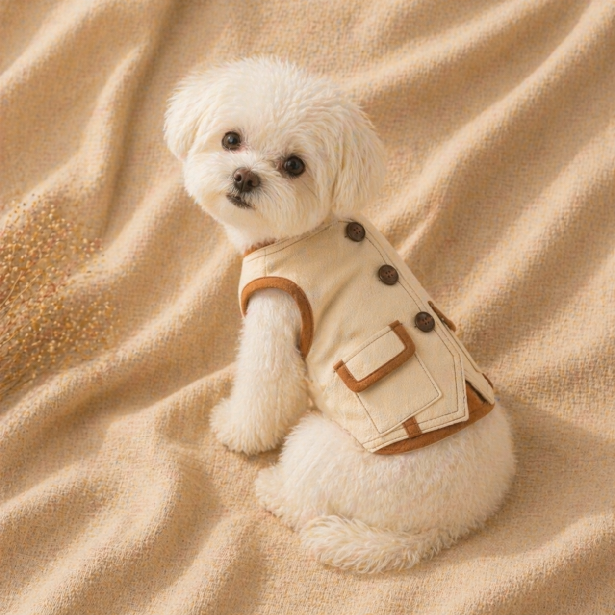Cream Suede Vest