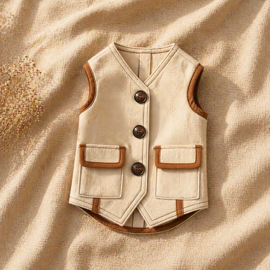 Cream Suede Vest
