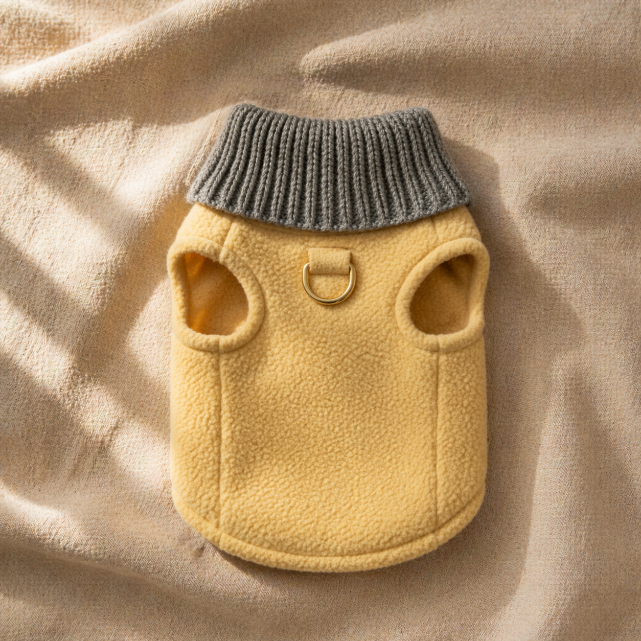 Yellow Fleece Harness Vest