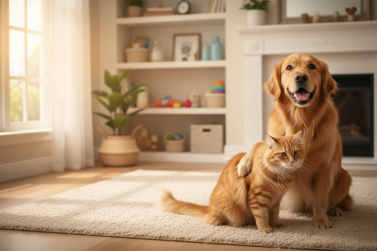 Generate pet with dog and cat image banner